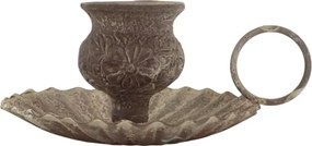 Sfeșnic vintage din metal antichizat, 6x9.5 cm, „Flambeau"