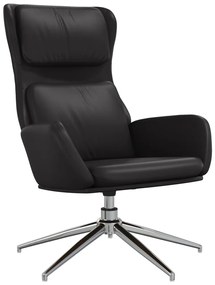 341362 vidaXL Scaun de relaxare, negru lucios, piele artificială