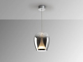 Lustra/Pendul LED modern design decorativ Suspiro D-25cm crom/fumuriu