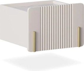 Noptieră suspendată cu sertar Malmi 45 cm - cașmir / crema bianca / auriu