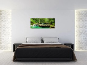 Tablou - Cascada verde (120x50 cm)