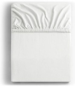 Cearceaf alb din jerseu cu elastic 160x200 cm Amber – Restilo