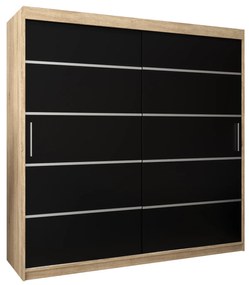 Dulap de haine 250 cm Verika 1 250 (stejar sonoma + negru). 1063752