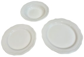 Set 3 Farfurii Evenimente Vintage White, Alb Lapte Lucios