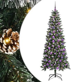 vidaXL Brad de Crăciun artificial Verde 180 cm PVC și Plastic și Oțel