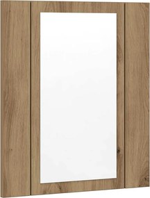 vidaXL Dulap cu oglindă de baie LED stejar artizanal 40x12x45 cm, lemn