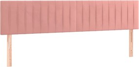 vidaXL Tăblii de pat, roz, 180x5x78/88 cm, catifea