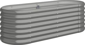 vidaXL Strat înălțat grădină gri 114x40x36cm oțel galvanizat