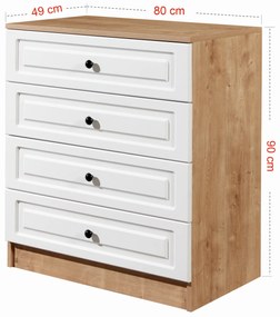 Comodă Tuvantille 26 (Stejar safir + nuc). 1127552