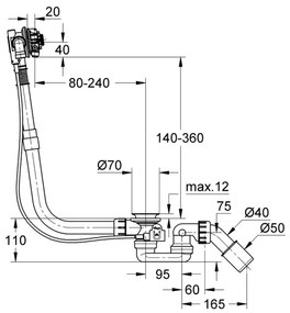 GROHE 28990000 - Set complet de umplere, scurgere și preaplin pentru cadă TALENTOFILL, crom