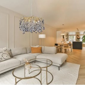 Lustră de cristal pe cablu 9xG9/40W/230V auriu