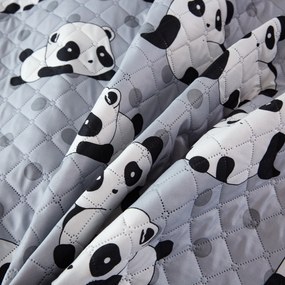 Cuvertura de pat cu model PANDA gri Dimensiuni: 170 x 210 cm