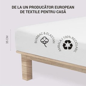 Cearșaf elastic jersey cu elastan alb 180 x 200 cm