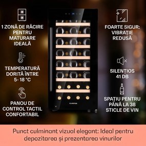 Klarstein Barossa 38 Uno frigider pentru vin 1 zonă 94 L 38 sticle ecran tactil