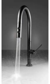 Baterie de chiuvetă cu cap de duș detașabil Deante BQO_N72M OLFATO negru