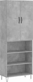 vidaXL Dulap înalt, gri beton, 69,5x34x180, lemn compozit