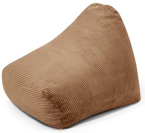 Fotoliu puf pentru copii maro cu tapițerie din catifea reiată Snug 80 – SLOWDOWN