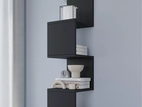 Polita de perete SUNEDO 25x125 cm, neagra