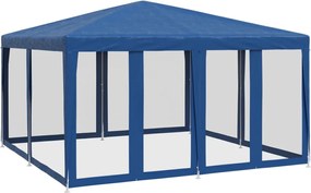 vidaXL Cort de petrecere cu 8 pereți din plasă, albastru, 4x4 m HDPE