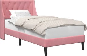 vidaXL Cadru de pat cu headboard Roz 80 x 200 cm Catifea