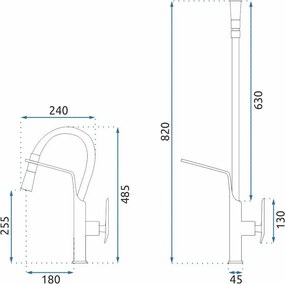 Baterie bucatarie Rea Castor auriu periat