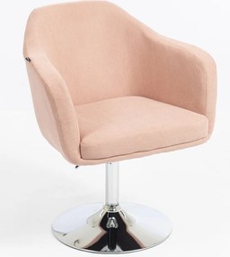 HR832N Scaun Catifea Reiată Premium culoare Roz prăfuit Litchi cu Bază Cromata