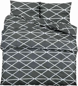 vidaXL Set cu husă de pilotă, gri, 140x200 cm, bumbac