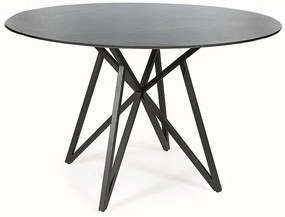 Masa rotunda Murano gri/negru mat ø120/h76 cm