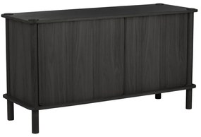 Comodă neagră din lemn de stejar cu ușă glisantă 135x73,5x48 cm Italic – UMAGE