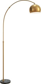 HOMCOM Lampă de podea, design arcuit cu bază din marmură, 167 cm, Negru+Aur | Aosom Romania