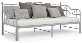 Cadru pat canapea extensibila, gri, 90x200 cm, metal Gri