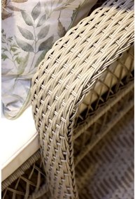 Șezlong de exterior reglabil cu roți și pernă din rattan sintetic pentru grădină și terasă, stil boho chic, „Riviera”