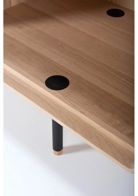 Comodă neagră/în culoare naturală joasă din lemn de stejar 176x100 cm Fina – Gazzda