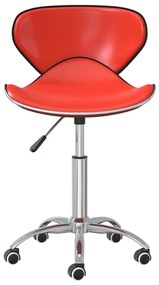 3088617 vidaXL Scaune de bucătărie pivotante, 6 buc., roșu, piele ecologică