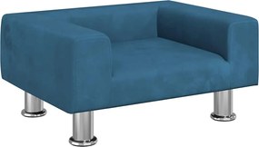 vidaXL Canapea pentru copii, albastru, 50x40x26,5 cm, catifea