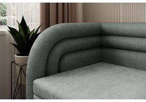 Canapea verde extensibilă/cu spațiu de depozitare cu tapițerie din chenille cu colț pe partea stângă 223 cm Fabillo – ELTAP