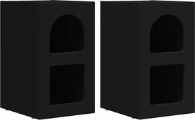 vidaXL Noptieră 2 pcs Negru 29,5 x 33,5 x 50 cm Lemn compozit