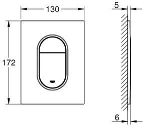 Clapeta de actionare Grohe Arena Cosmopolitan S antracit periat Hard Graphite