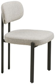 Scaun de dining Royan, gri deschis, picioare gri