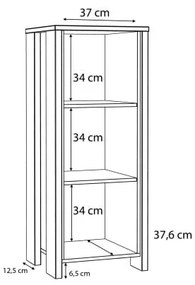 Etajera Clif, Lemn Vintage Si Beton Optic Gri Inchis, 47 Cm