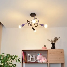 Lustră aplicată OXFORD 4xE27/15W/230V negru/mov