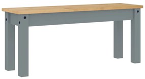 4005712 vidaXL Banchetă de bucătărie Panama, gri, 105x30x45 cm, lemn masiv pin