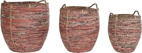 Set coșuri decorative din ratan, 52×52×58 cm, „Peach"