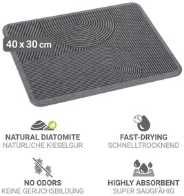 Scurgător de vase gri din diatomit 40x30 cm Damon – Wenko