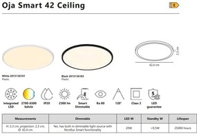 Panou LED CCT ultra-subtire Oja Smart 42 White