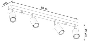 Spot BERG 4xGU10/40W/230V Sollux SL.1042