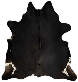 Covor din piele de vaca naturala, negru, 150 x 170 cm Negru
