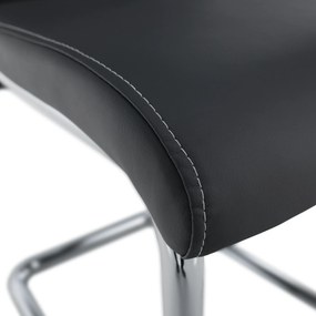 Scaun dining, gri închis / cusătură deschisă, ABIRA NEW