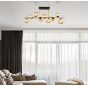 Plafoniera LED design modern Riha negru, alama