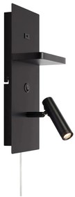 Markslöjd 109018 - Lampă de perete LED CARICA, cu poliță și port USB, 4W/230V, negru